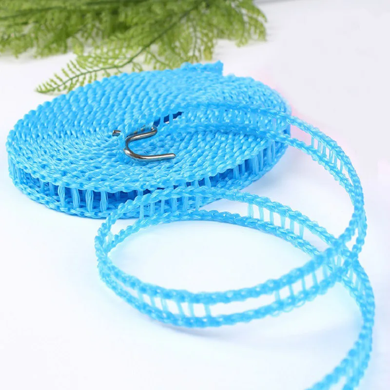 1pc Blue 10M Clothes Drying Rope Outdoor Travel Thickened Clothes Sun-cure Rope Wind Proof Anti Slip Quilt Drying Rope