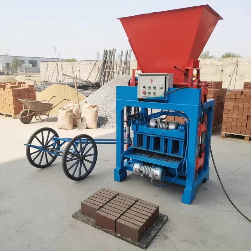 Semi-Automatic Concrete Hollow Paving Interlock Block Making Machine for Construction
