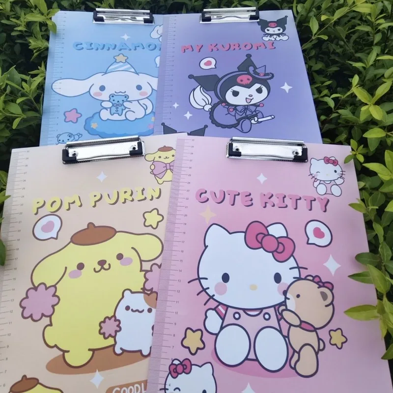 New Kuromi A4 Clipboard Cartoon Kawaii Writing Pad Document Folder Exam Paper Holder Thickened Portable Board for School Office