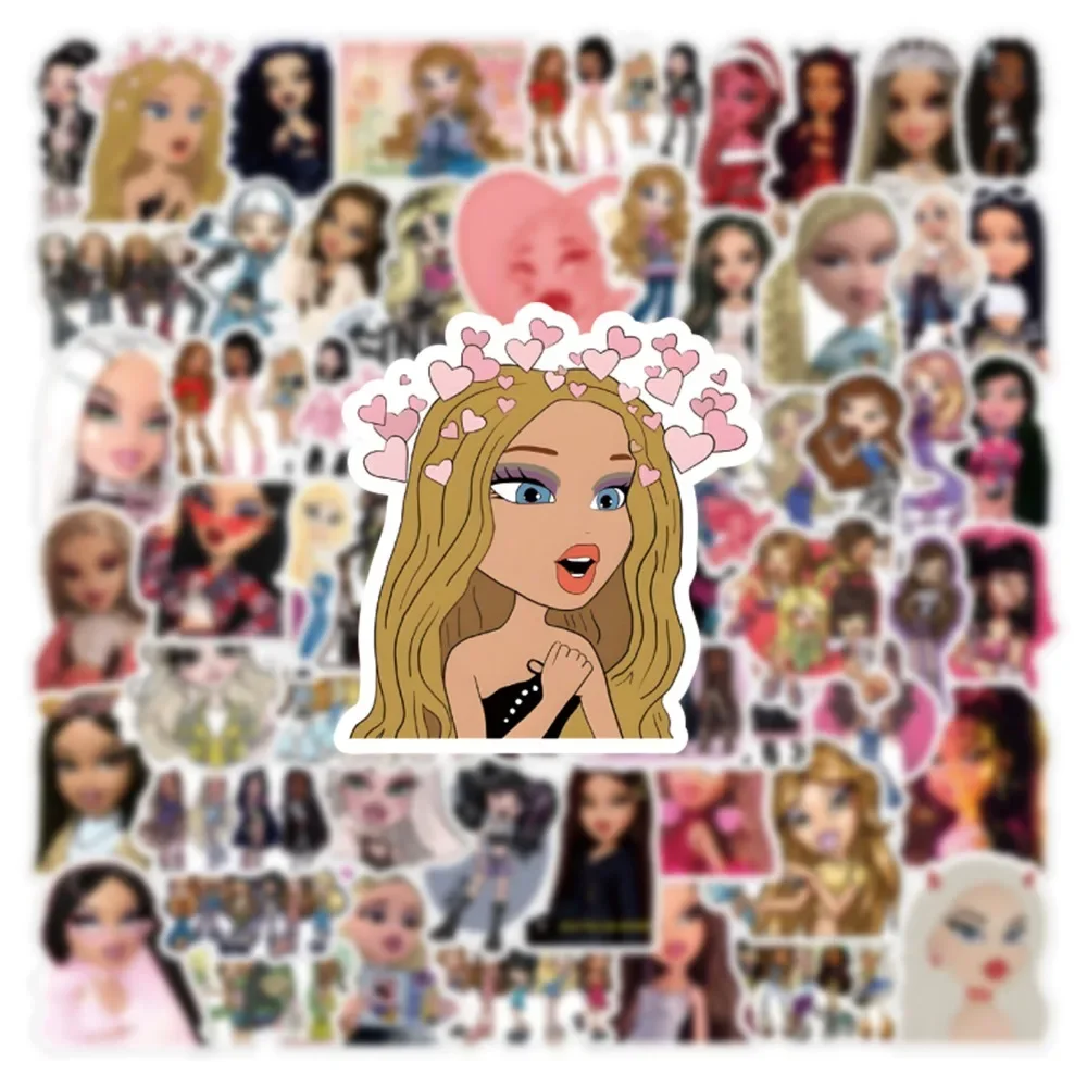 10/63Pcs Cartoon Bratz Doll Sticker The Spice Hot Girls for Girls