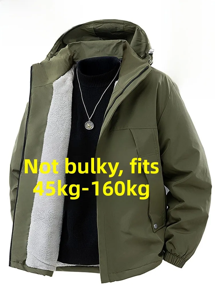 

Mo Cha Trendy Large Size Jaet Men's Winter New Fce Lined Thiened Cold Proof Warm Loose Casual Hooded Coat