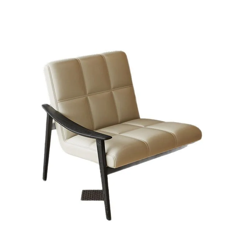 

Single sofa chair light luxury modern simple designer living room balcony solid wood sofa chair