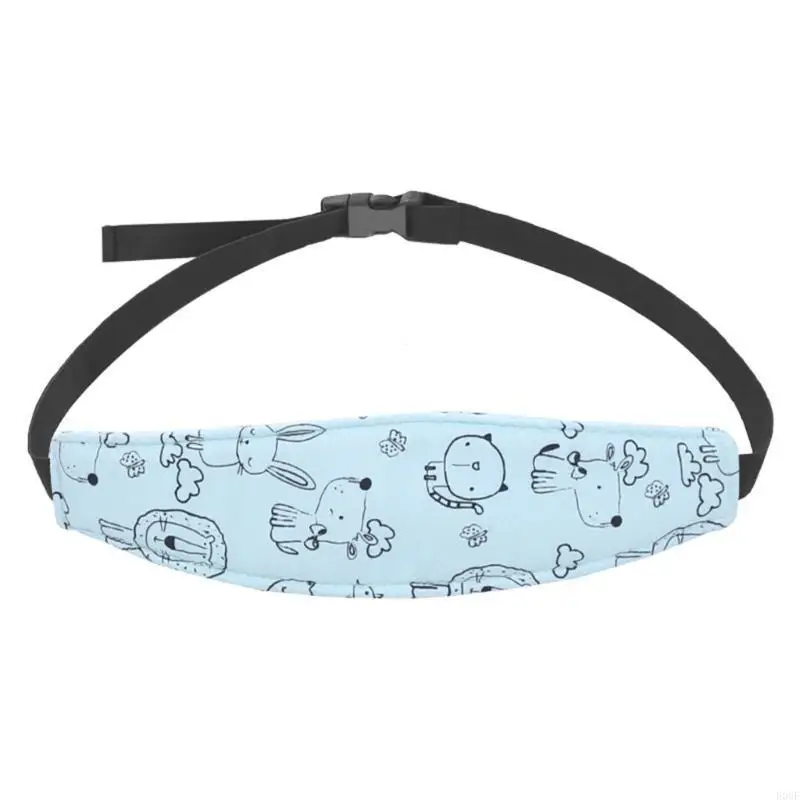 e06f 소프트 탄성 헤드 레스트 밴드 유아 만화 조절 가능한 헤드 지원 아이 셰이드