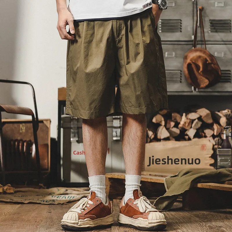 

Jieren, американская рабочая одежда, брюки, мужские прямые брюки-бермуды, летние повседневные брюки, свободный крой, молодежная энергия