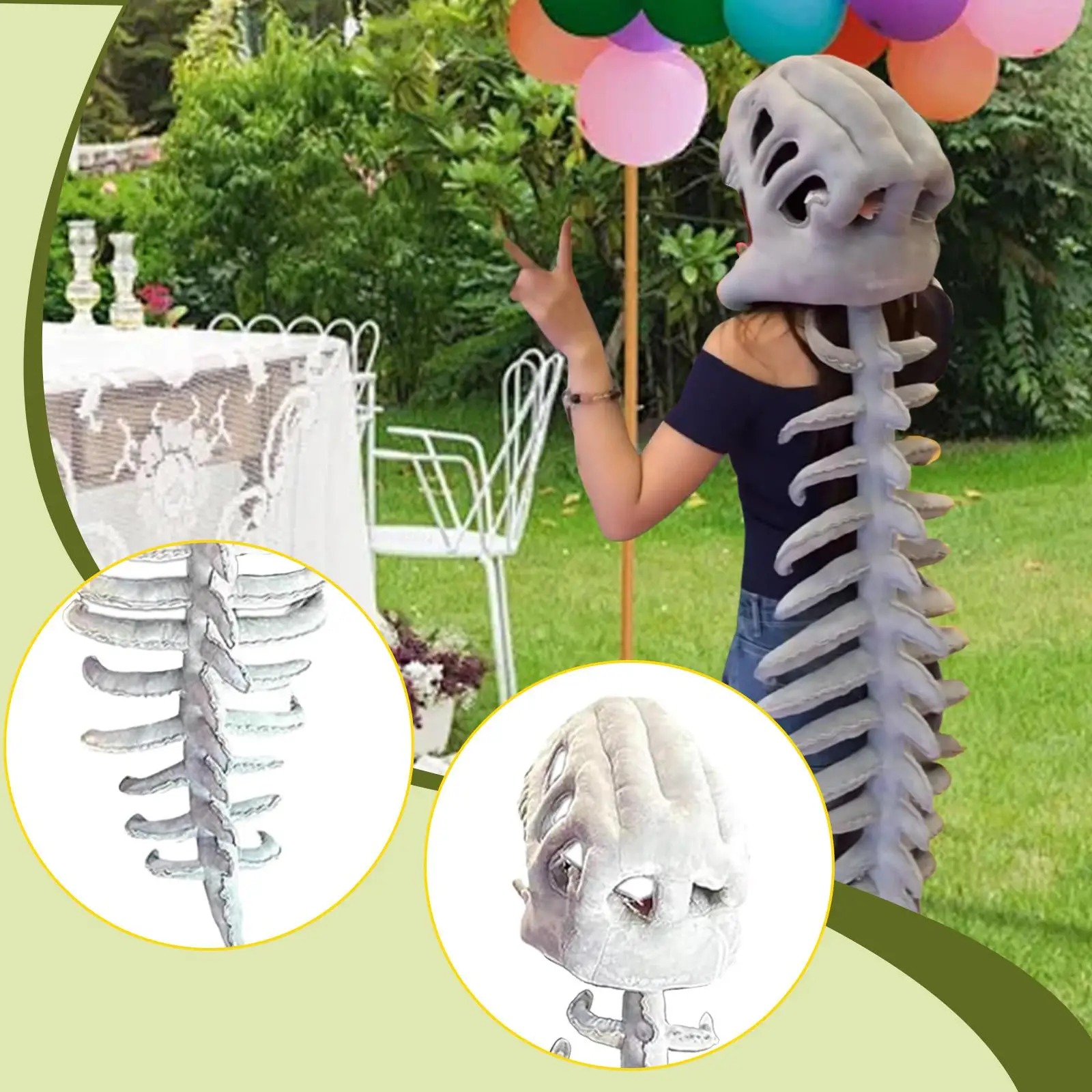 Conjunto de fantasia de esqueleto de dinossauro para apresentações de Natal e Halloween