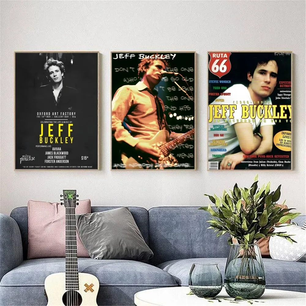 J-Jeff B-Buckley Singer Poster HD art sticky wall waterproof home living room bedroom bar aesthetic decoration