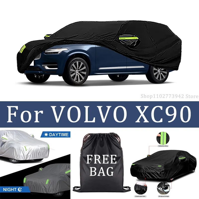 

For VOLVO XC90 Car Cover Full Covers with Reflective Strip Dustproof UV Scratch-Resistant Sunscreen Protective cover
