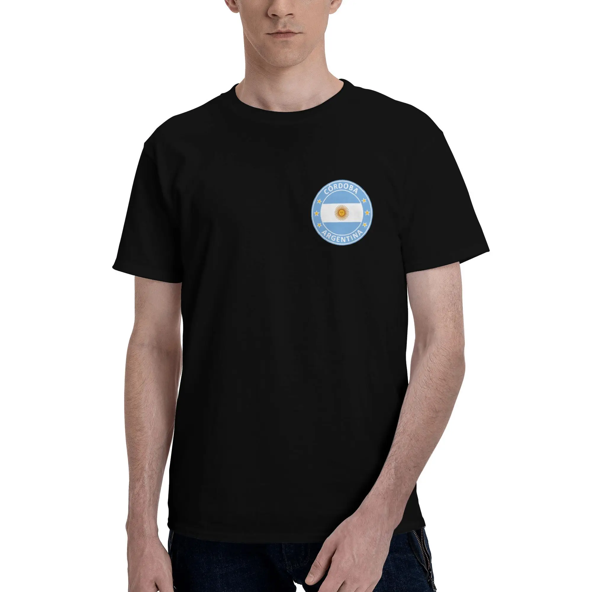 Cordoba, Argentina, ropa de diseñador con gráfico de lujo para hombre, camiseta con estampado 3D de algodón, camisetas de regalo, Camiseta corta personalizada de viaje para hombre