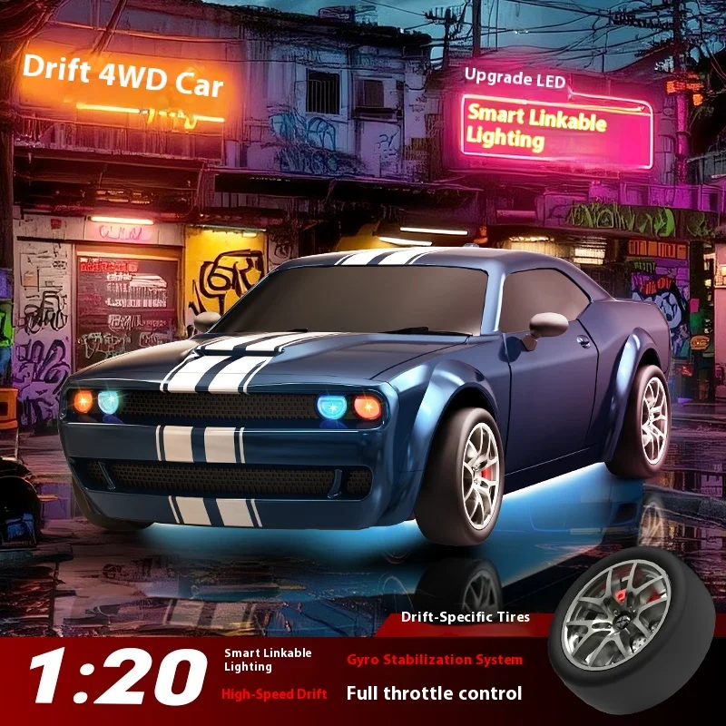 جديد شعبي 1:20 الانجراف سيارة التحكم عن بعد دودج 2.4 جرام كامل الجيروسكوب النسبي الانجراف سيارة التحكم عن بعد لعبة مجسمة هدية