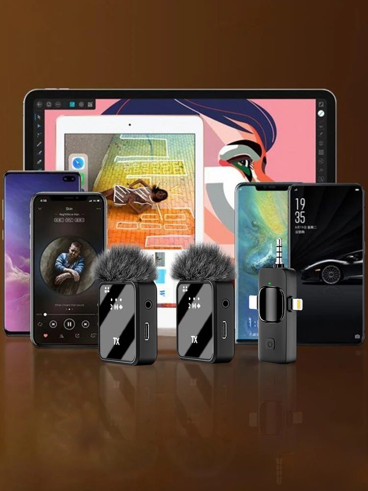 KEBIDUMEI Mikrofon Bezprzewodowy 3 w 1/2 w 1 do iPhone'a/Androida do Wywiadów, Vlogów, z Redukcją Szumów, Mini Mikrofon — zdjęcie produktu 7