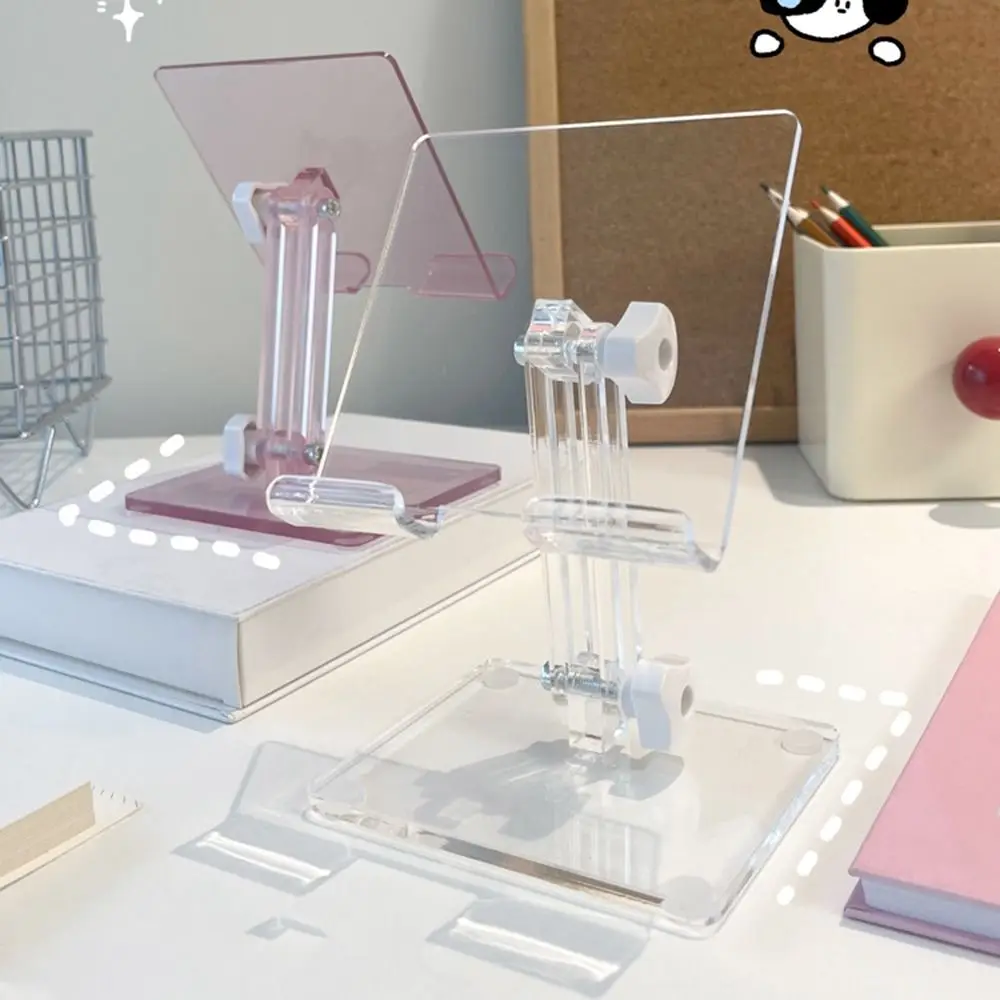 

Convenient Adjustable Acrylic Tablet Stand Portable Anti-slip Transparent Holder Durable Sturdy Folding Bracket Desktop