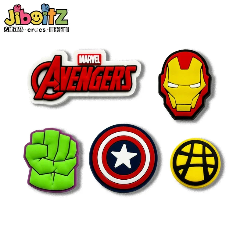 

Marvel The Avengers Series PVC Shoe Charms for Women Gils Y2k Fashion Cute Bling Crystal Jibz Shoe Decorations Kid Gifts