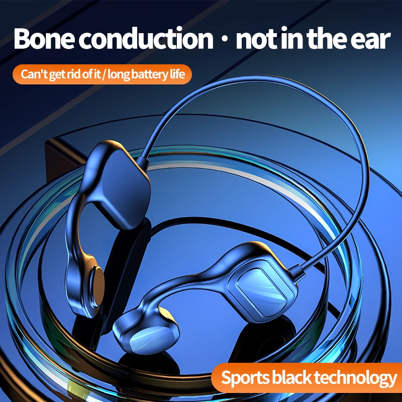 

2022 New Bone Conduction Headphones Bluetooth 5.0 Wireless Not In-Ear Headset Sweatproof Waterproof Sport Earphones