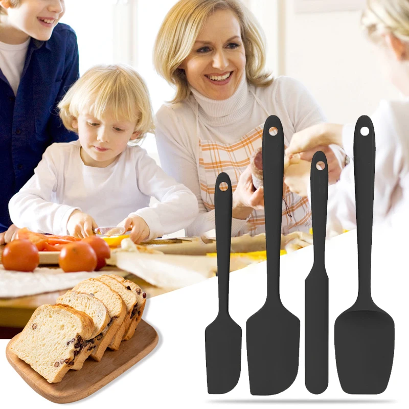 4pcs Heat Resistant Silicone Spatula Set - High-Temperature Flexible Kitchen Tools for Nonstick Cookware,Durable & Easy to Clean