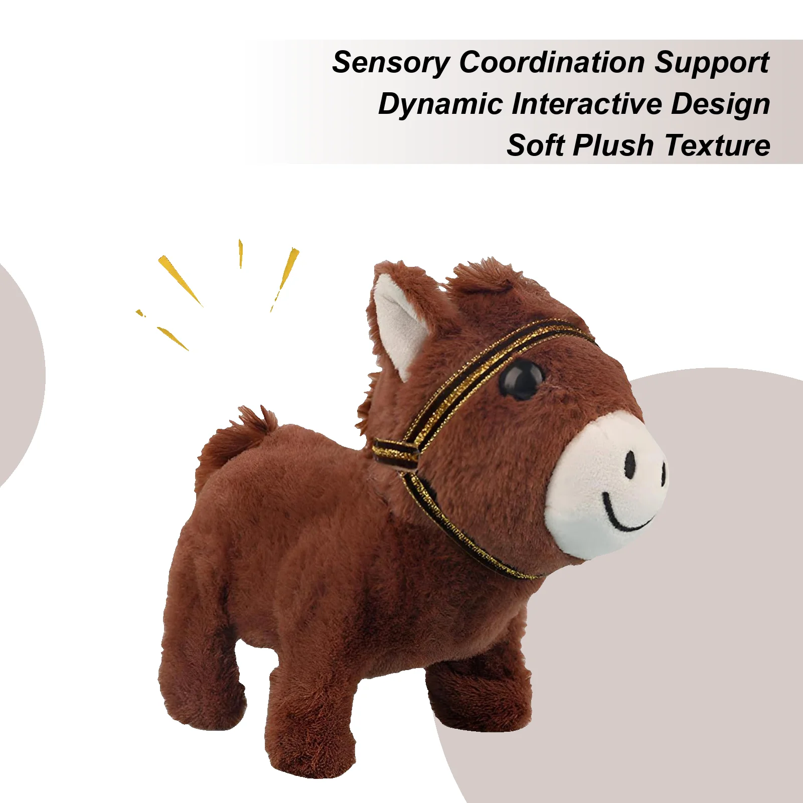 

Horse Stuffed Animal Electric Cartoon Doll Plush Soft Animal Doll For Boys Girls Bedroom Living Room Study Car Sofa Bed Nursery