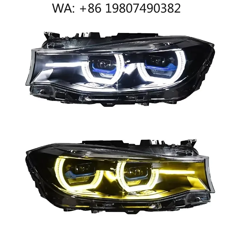 Dual Color DRL LED Front Projector Headlight High Brightness Auto Lighting Upgrade Car Mod Accessories