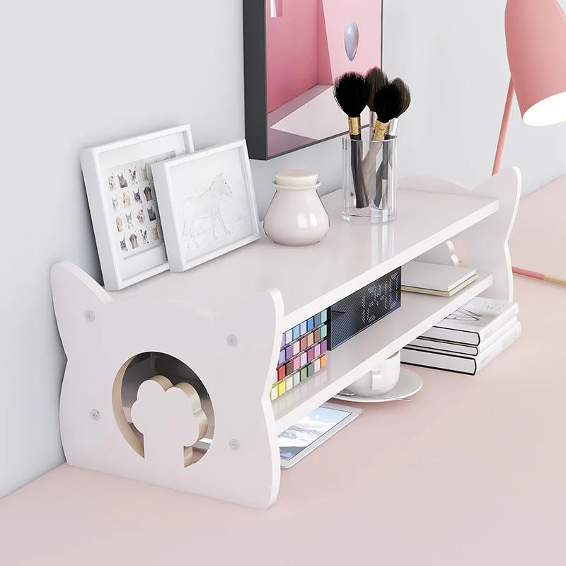 Office Desktop Computer Monitor Screen Heightened Wooden  Bracket Stand Laptop Cute Raised Shelf Organizer Office Supplies