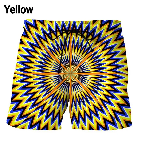 Men's Fashion Cool Vertigo and Hypnosis Graphic Shorts Summer Hip Hop Personality Beach Outdoor Shorts