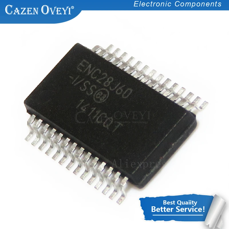 1pcs/lot ENC28J60-I/SS ENC28J60 SPI Interface Ethernet controller chip package ENC28J60/SS SSOP-28 In Stock