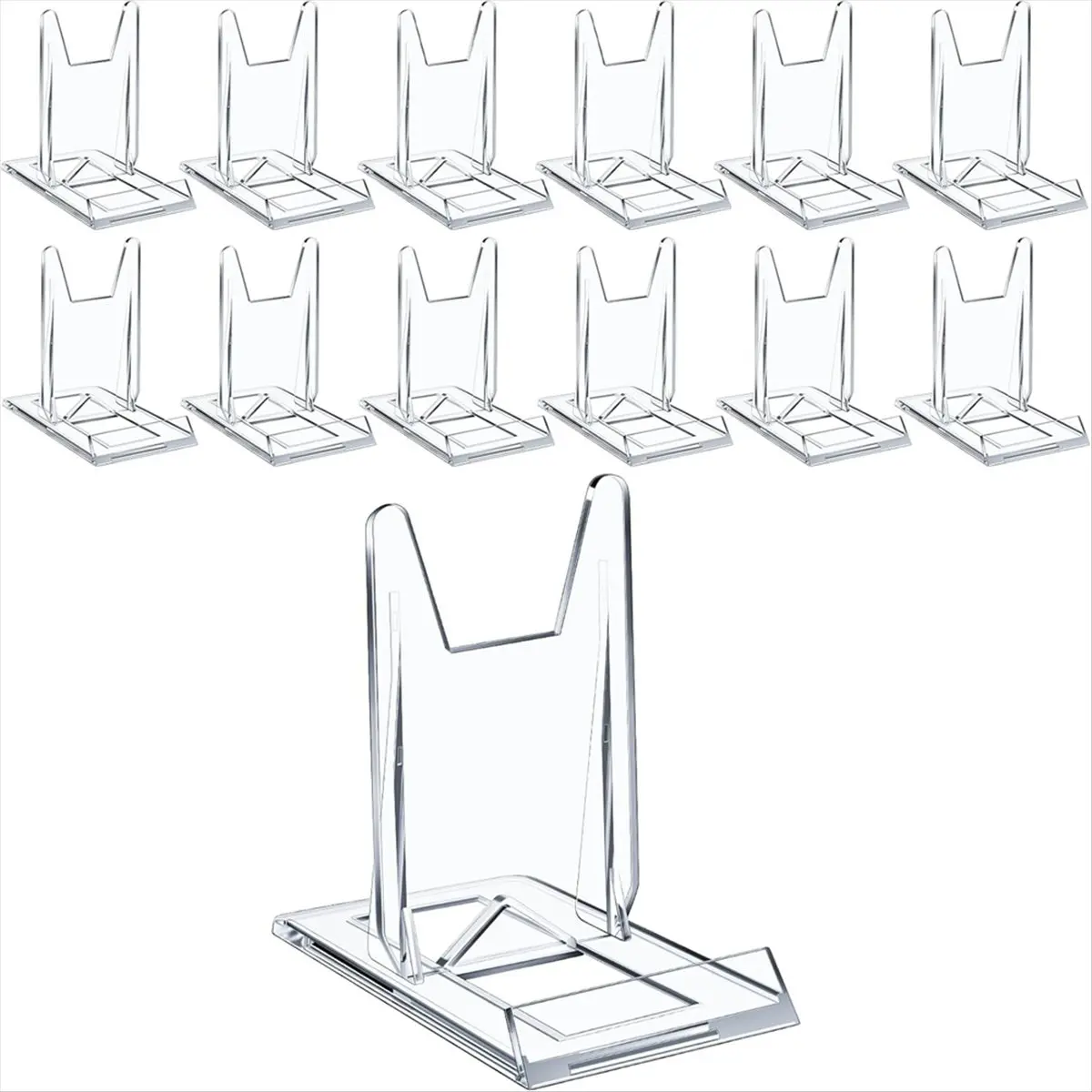 ABFW 12 Pack Acrylic Bookshelf for Display Tablet Stand for Home Office Photo Album CD Magazine Postcard Picture Artwork