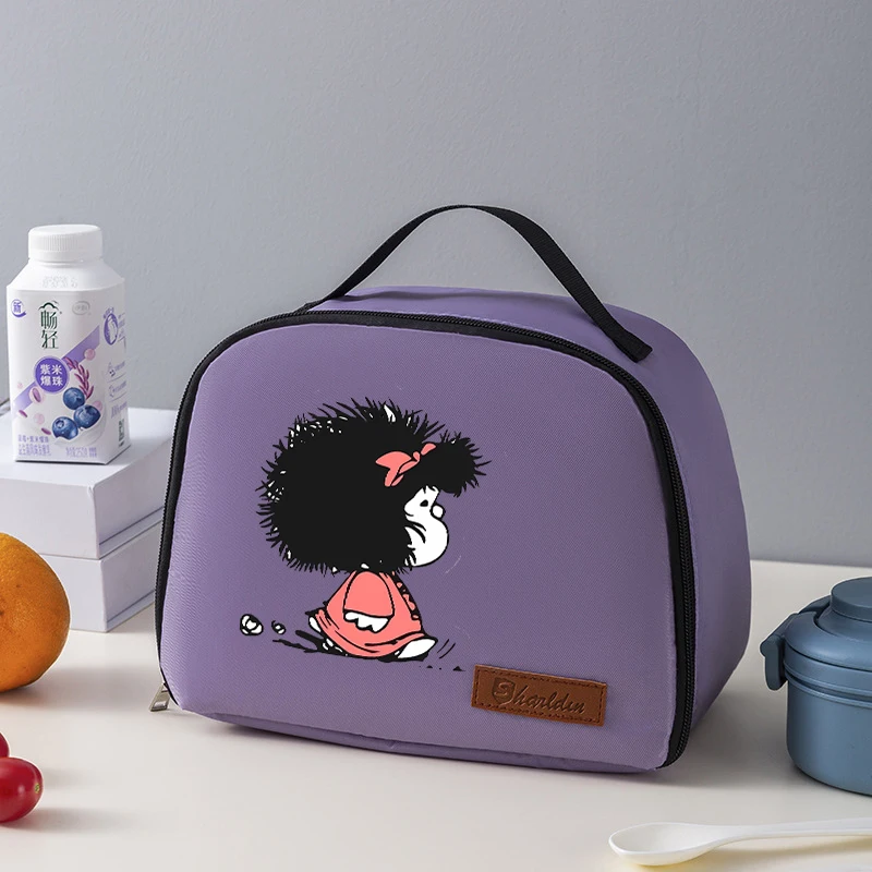 MAFALDA  Women Portable Lunch Bag Waterproof Thermal Insulated Lunch Box Bento Pouch Insulation Bag Student Thickened Lunch Bag image 6