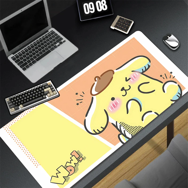 Kawaii Yellow Dog Soft Mouse Pad XXL PC Cartoon Anime Gamer Cabinet Mousepad Laptop Pompompurin Keyboard Rug New Gaming Desk Mat