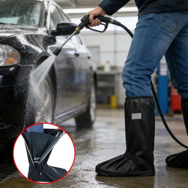 Wiederverwendbare hohe wasserdichte Schuhüberzieher für Regen, Radfahren, Wandern, rutschfeste Stiefel- und Schuhüberzieher, Regen- und Schneeschutz für Schuhe.