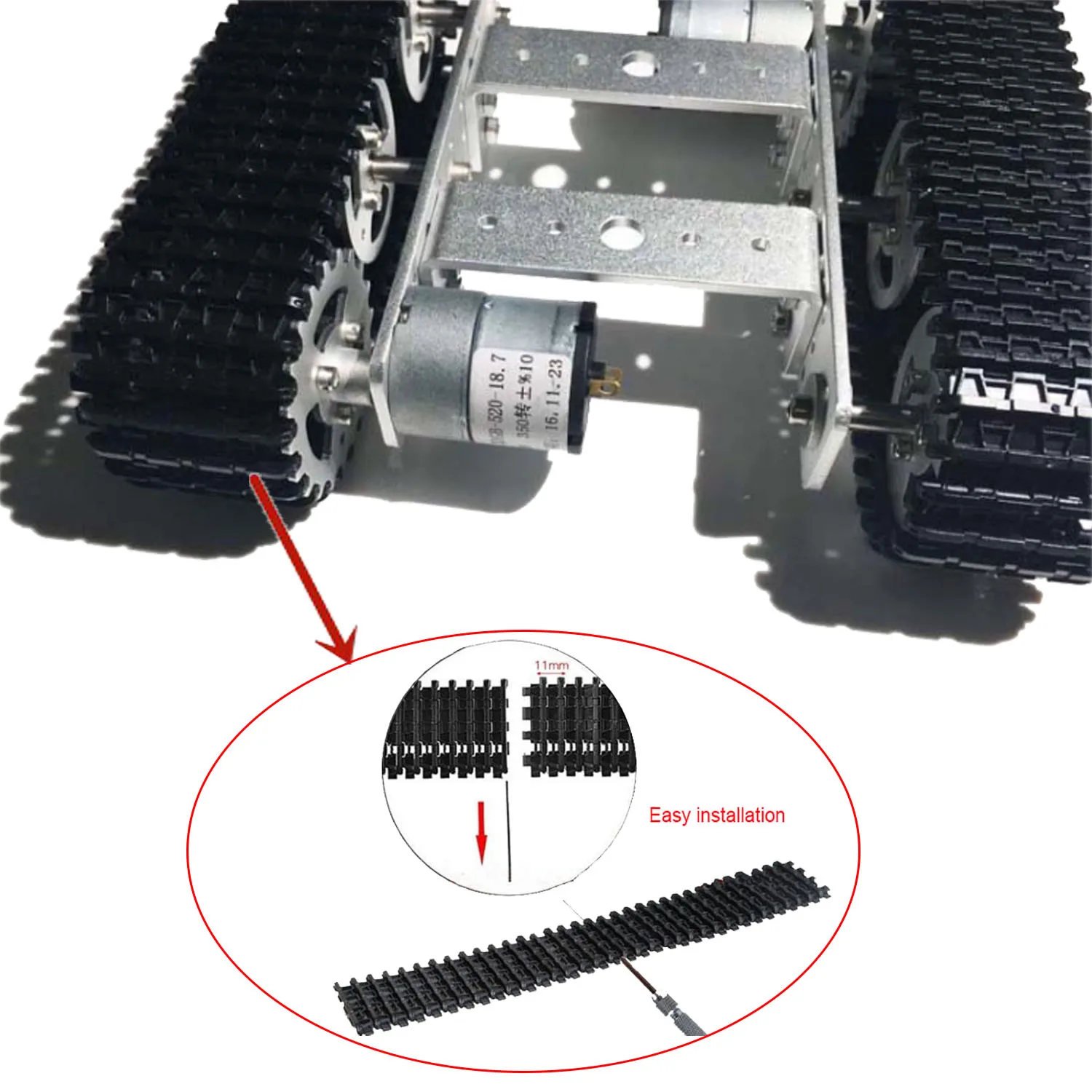 ミニメタル戦車シャーシ,モデルt100,クローラピラーシャーシ,トラック,プラスチック追跡,教育プラットフォーム