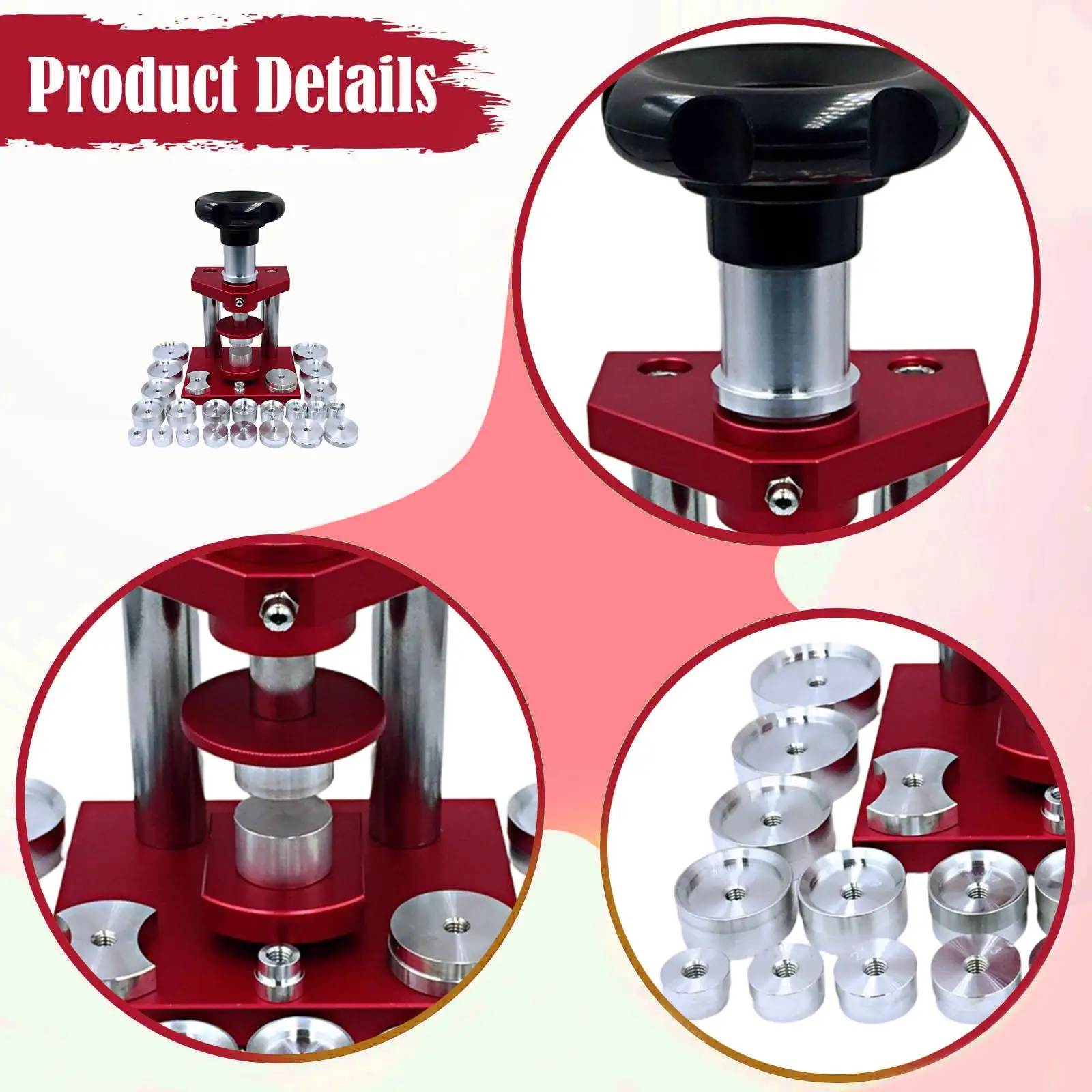 

Screw Type Watch Press Tool Watchmaker Repair Kit Aluminum Dies Watch Repairs Kit for Maintenance and DIY