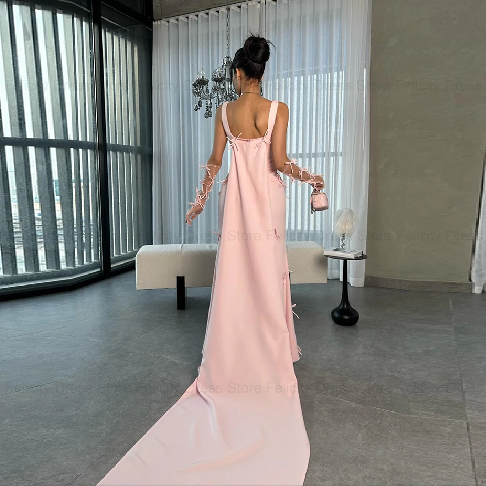 MOLISA Pink Modern Bows Formal Occasion Dress 2024 New Mermaid Spaghetti Strap Floor-Length Party Evening Gowns فساتين الحفلات