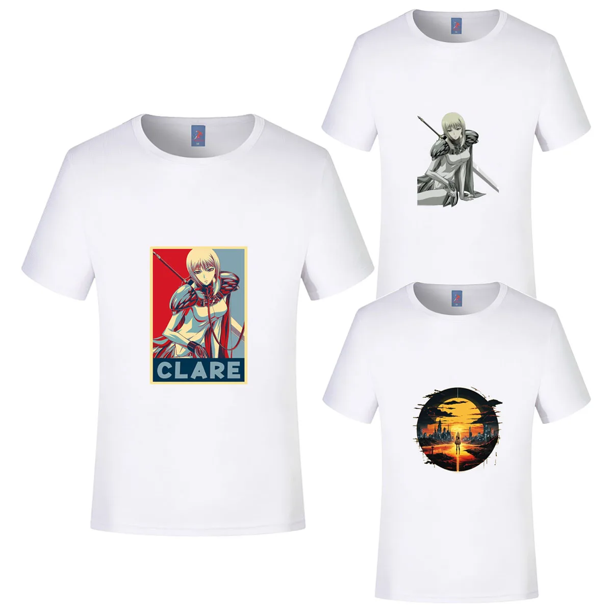 Claymore Clare T-shirt Anime Figure Men Women Summer Fashion Short-sleeved Streetswear Tops