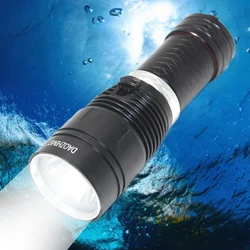 20W Portable Diving Flashlight L2 Led Scuba Dive Lamp 32650/26650 Underwater Waterproof Stepless Dimming Tactic Torch