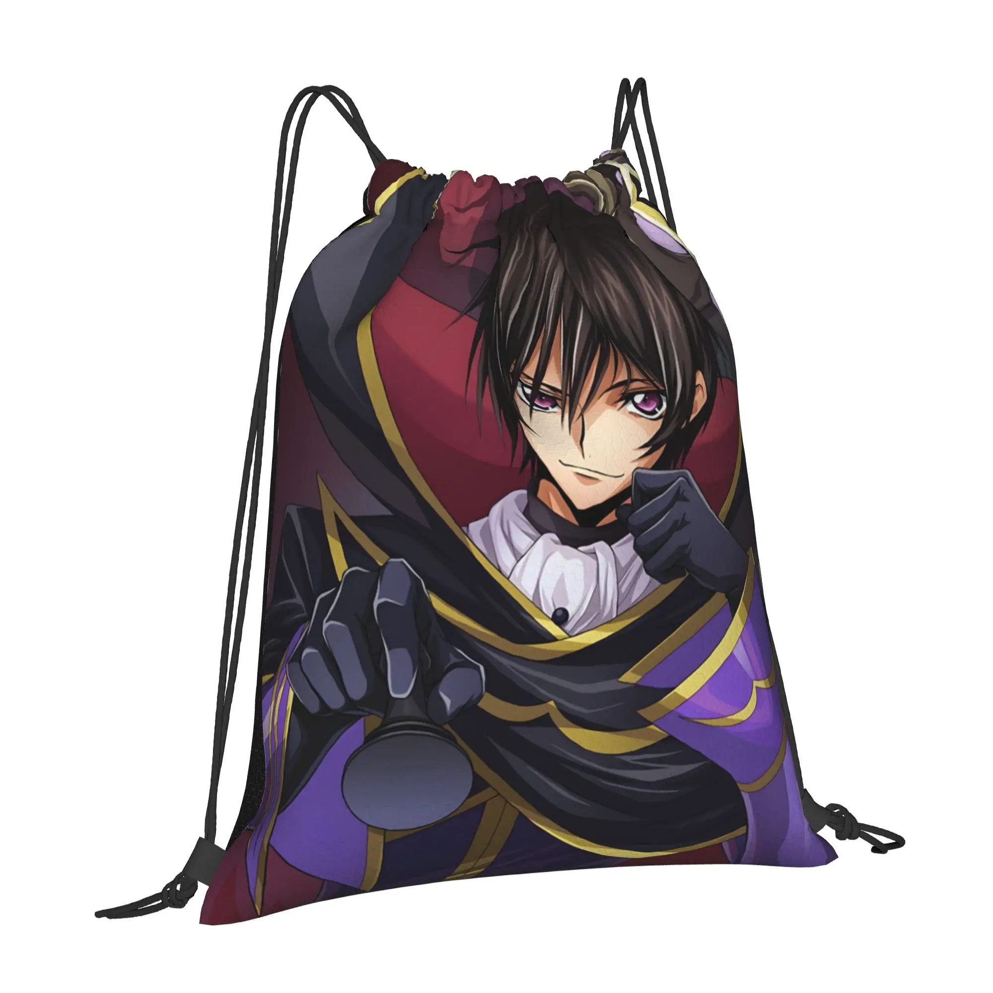 1 pc Emperor Lelouch Code Geass Print Drawstring Bags Men Women Storage Backpack Teenager Travel Bag
