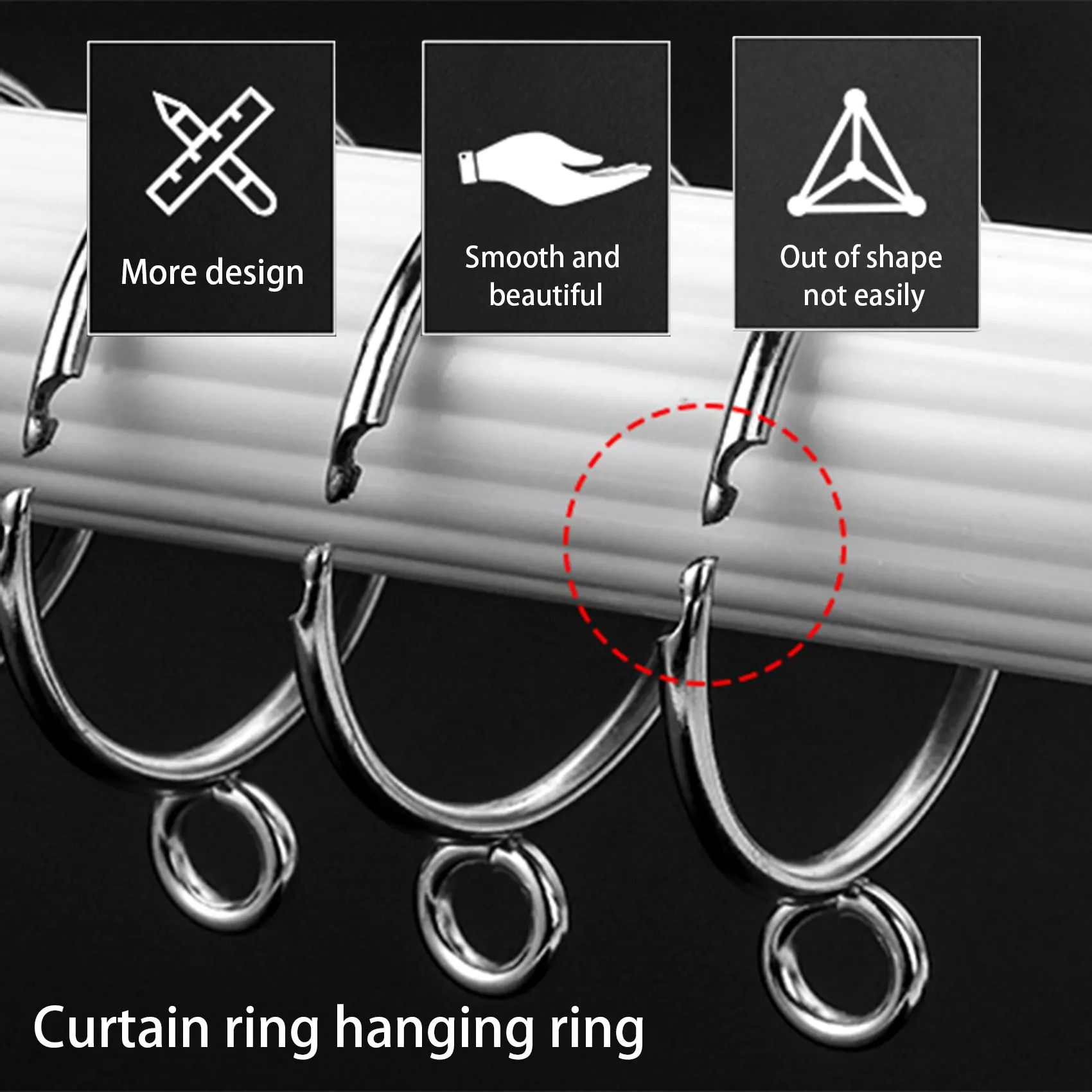 20 Pcs Openable Silver Curtain Rings Open and Close Metal Rustproof Drapery Loops with Eyelet for Hook Pins (1.5 Inch)