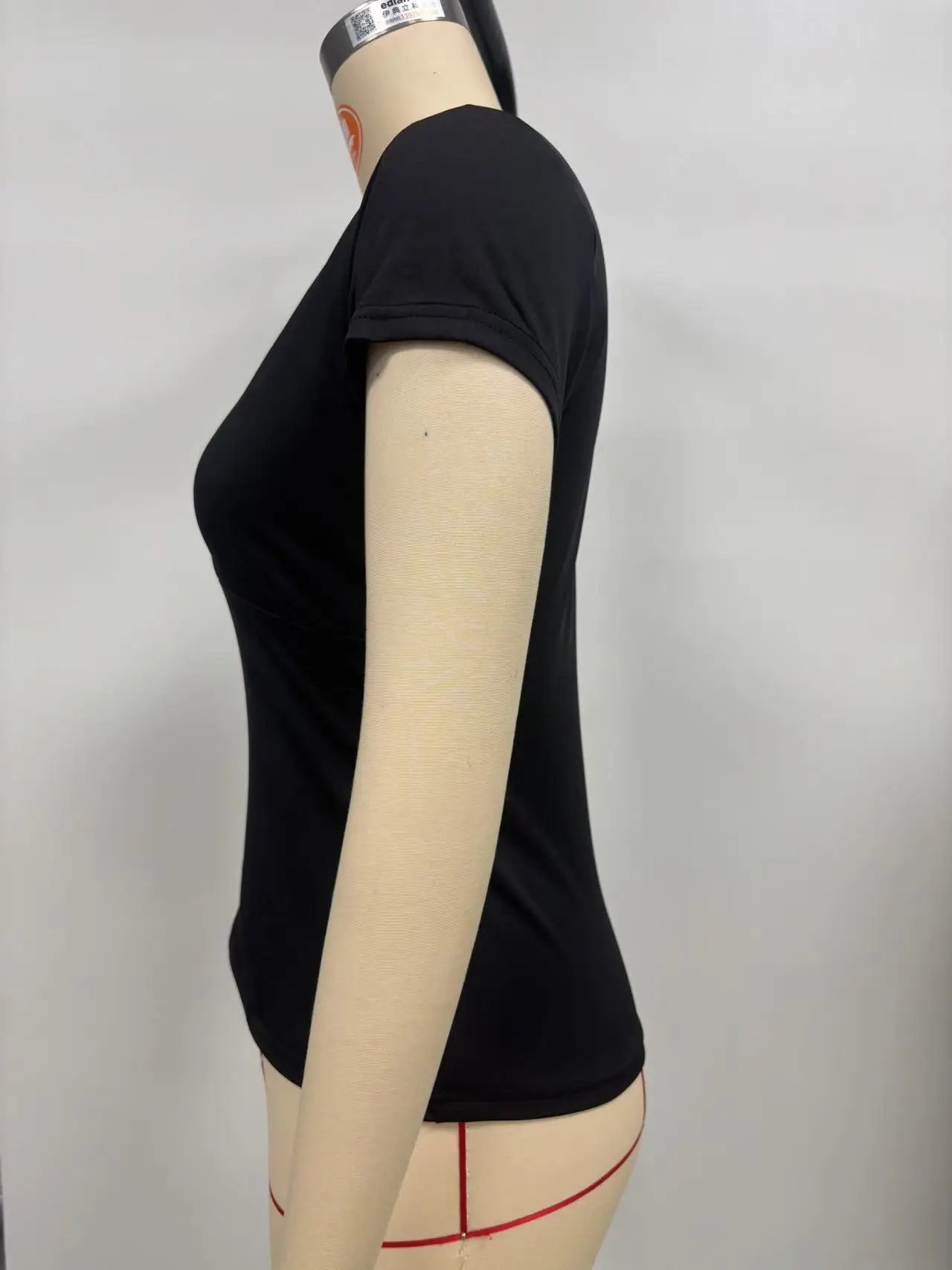 2026 Sommer Neue Mode Damen T-Shirt Einfarbig Slim-Fit V-Ausschnitt Kurzarm-Oberteil Y2k Kleidung – Detail 3