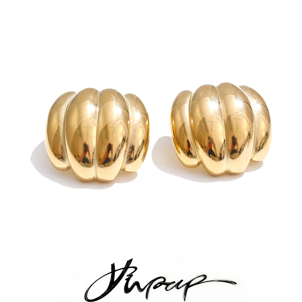 Yhpup Stainless Steel Geometric Unusual Earrings 18K PVD Plated Metal Daily Popular Casual Women Jewelry Wholesale
