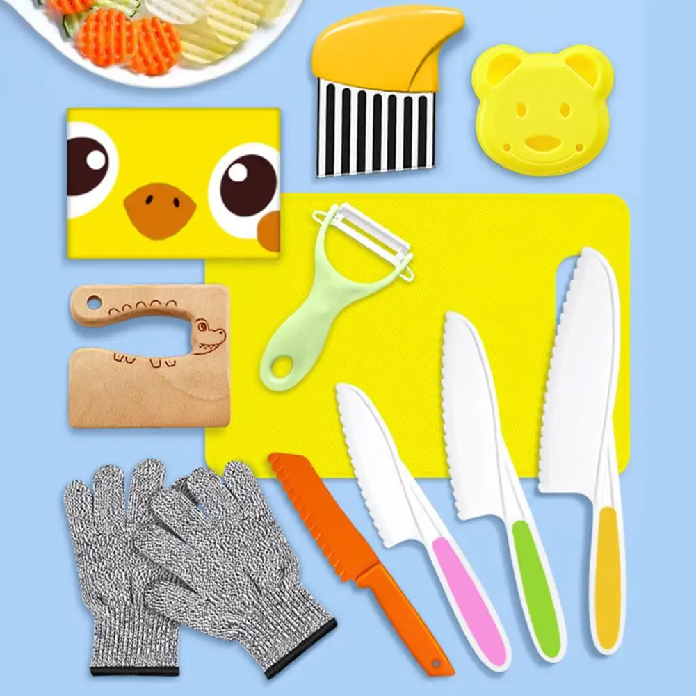 Play House Toys Cutting Set Kids Vegetable Cutting Toys Safe Fun 12pcs Kids' Plastic Fruit Cutter Set for Cognitive Manual Skill