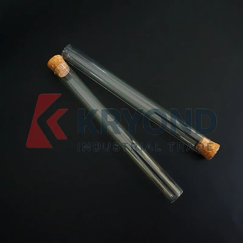 5 個 20x200mm 平底ガラス試験管コルク付き高温耐圧性ラボガラス管オリジナル製品