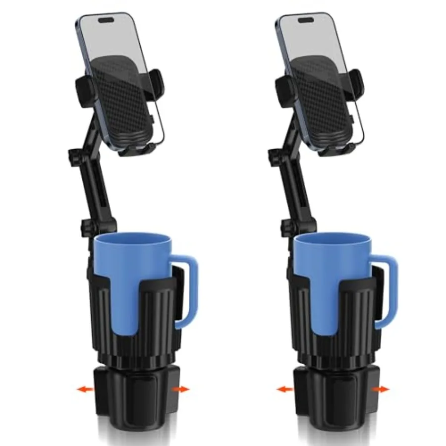 

ack Newlest in hone Mount for Car Cu Holder with Adjustable Base, Phone Holders for Car Cupholder, No Shaking 360° Flexible Nec