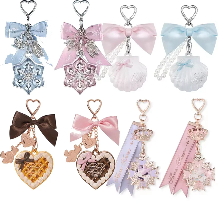 Flowerknows Keychain Charm Snow Ballet Luminous Highlighter & Charm Wearable Highlighter Pendant with Pink Snowflake Charm