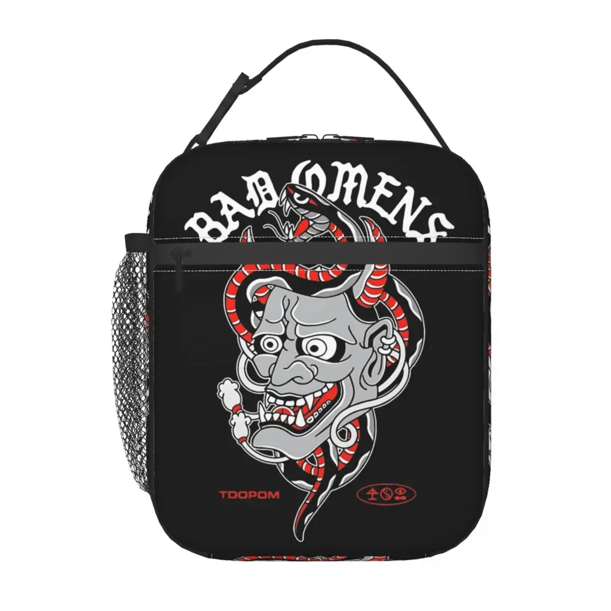 Hannya Bad Omens Insulated Lunch Bag High Capacity Reusable Cooler Bag Lunch Box Tote Work Outdoor Food Bag