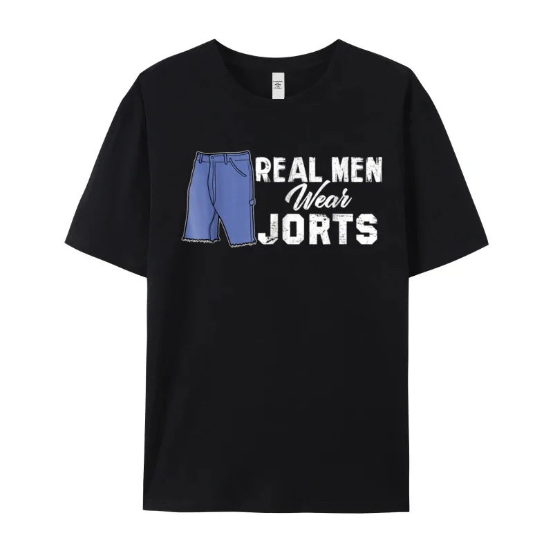 Mens Real Men Wear Jorts T Shirt Cute Short Sleeve Group 100% Cotton Fabric Round Collar Male Tops Tees Tops Shirt Christmas