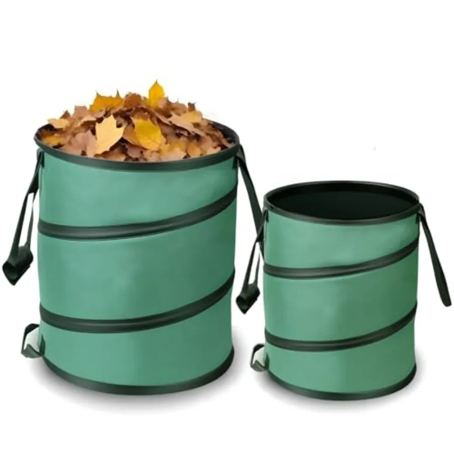 

Extra Large 40-Gallon Reusable Lawn and Leaf Bags - 2 Pack Heavy Duty Oxford Cloth Yard Waste Bags for Grass Clippings Garden T