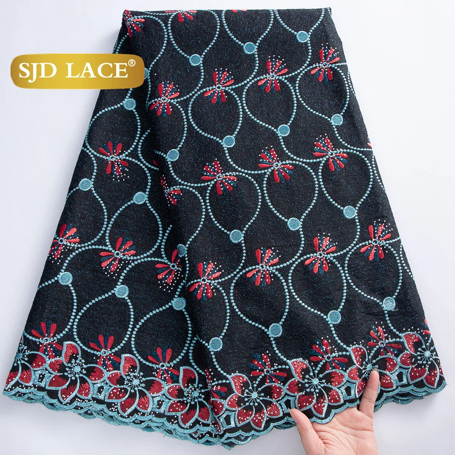 

SJD LACE African Cotton Fabric 2025 High Quality Nigerian Cotton Lace Fabric Swiss Voile Lace For Women Sew Wedding Dresses 4306