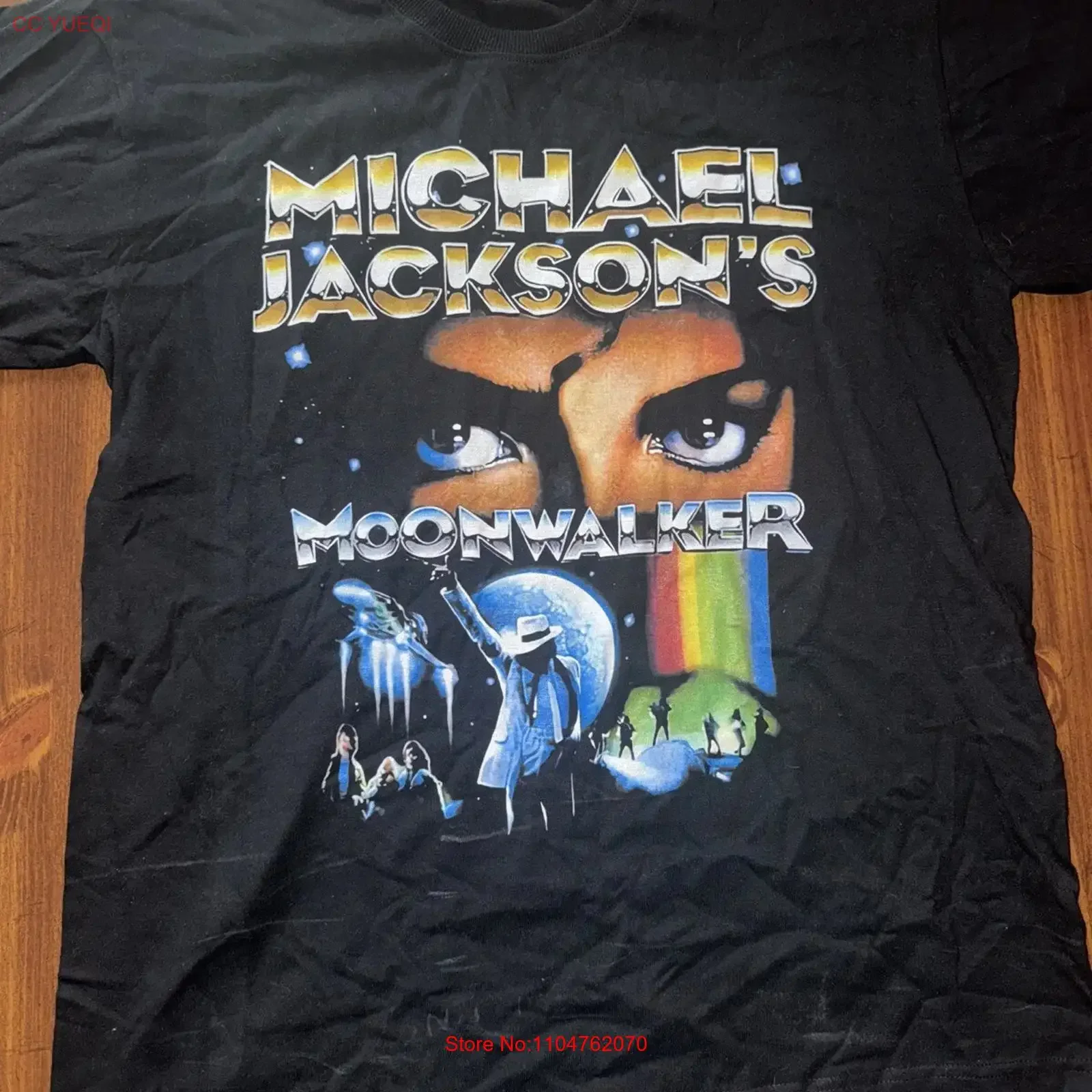 MICHAEL JACKSON MOONWALKER SHIRT MENS SIZE SMALL PRE OWNED vintage Washed Unisex designer clothes fashion Soft Slightly
