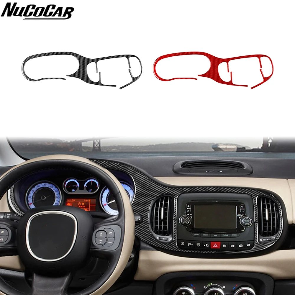 Per Fiat 500L 2014-2017: Rivestimento in Fibra di Carbonio per Pannello Strumenti, Tachimetro e Radio - Accessori Auto, Adesivi Decorativi per Interni