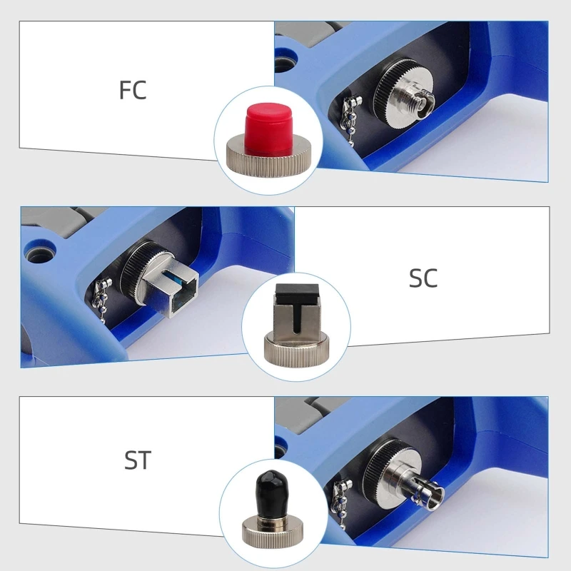 New Optical Fiber Connector Adapter SC-ST-FC Optical Power Meter Conversion Head Red Pen Metal