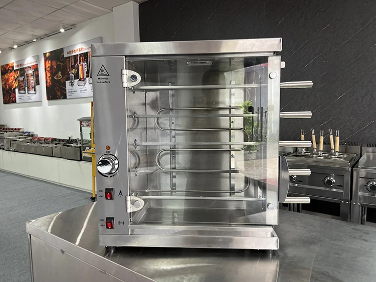 شواية دوارة للدجاج للمطاعم التجارية، شواية شواء كهربائية، ماكينة شواء ذات سعة كبيرة #4