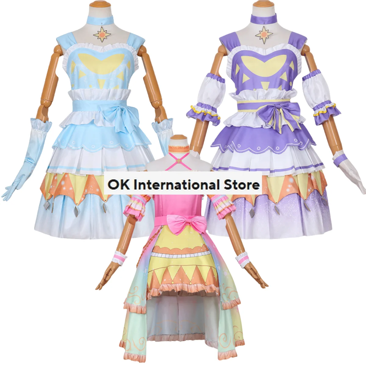 Anime Aikatsu！Kiriya Aoi Shibuki Ran Hoshimiya Ichigo Cosplay Costume Wig Lolita Dress Woman Sexy Kawaii Carnival Halloween Suit