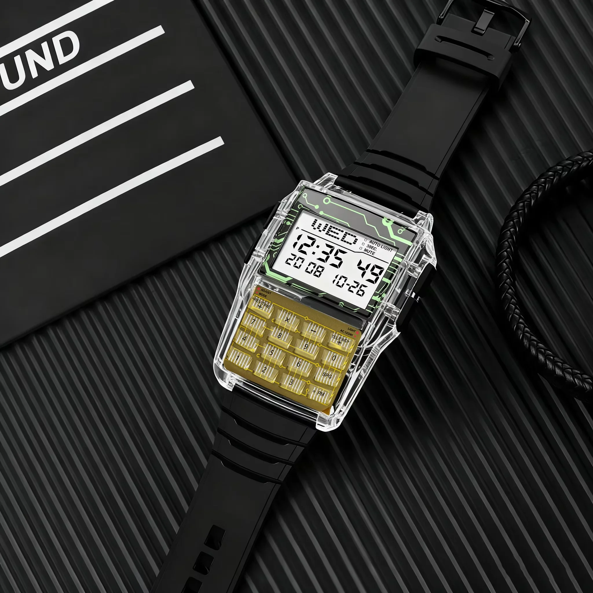 

2026 Computer Style Multi functional Men's Calculator Watch Fashion Luxury LED Electronic Watch Digital Sports Watch